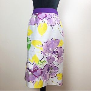 Kate Spade Silk/Cotton Pencil Skirt Floral Size 10